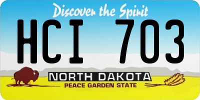 ND license plate HCI703