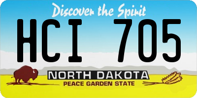 ND license plate HCI705