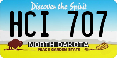 ND license plate HCI707