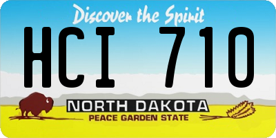 ND license plate HCI710
