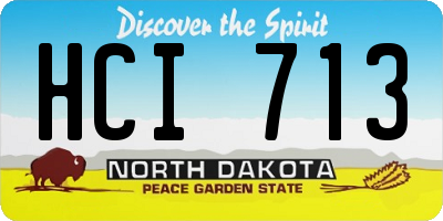 ND license plate HCI713