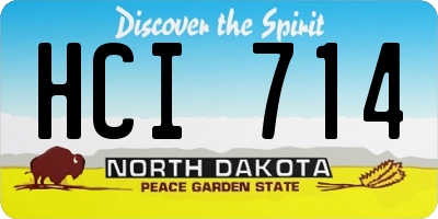 ND license plate HCI714