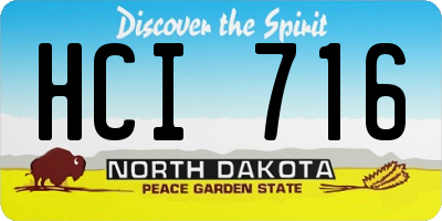 ND license plate HCI716