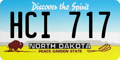 ND license plate HCI717