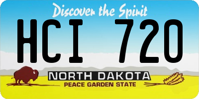 ND license plate HCI720