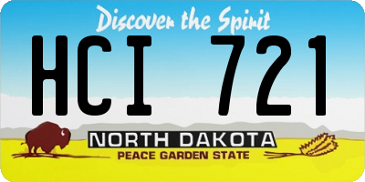 ND license plate HCI721