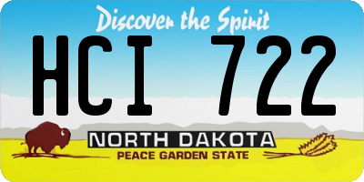 ND license plate HCI722