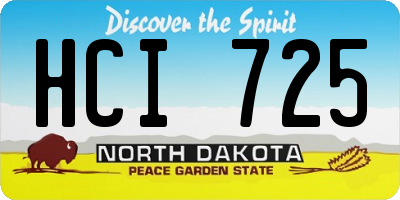 ND license plate HCI725