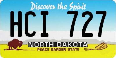 ND license plate HCI727