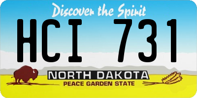 ND license plate HCI731