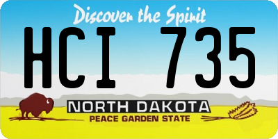 ND license plate HCI735