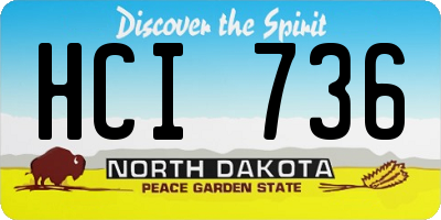 ND license plate HCI736