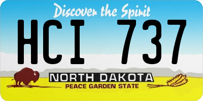 ND license plate HCI737