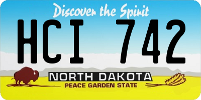 ND license plate HCI742
