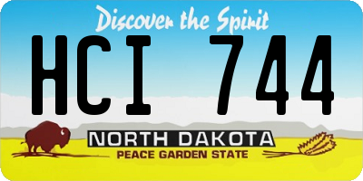 ND license plate HCI744