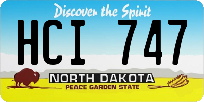 ND license plate HCI747