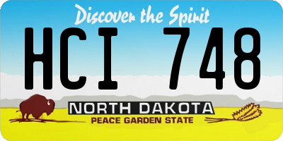 ND license plate HCI748