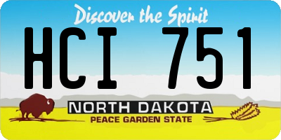 ND license plate HCI751