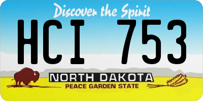 ND license plate HCI753