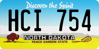 ND license plate HCI754