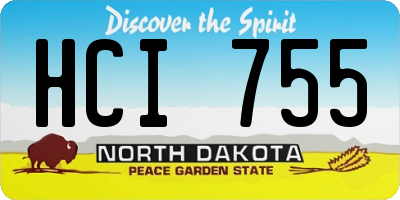 ND license plate HCI755