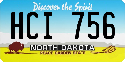 ND license plate HCI756