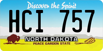 ND license plate HCI757