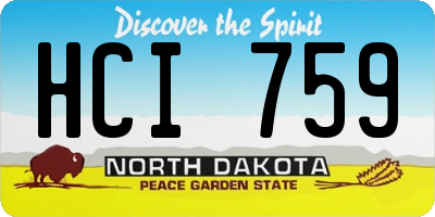 ND license plate HCI759