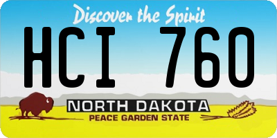 ND license plate HCI760