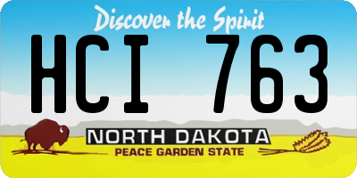 ND license plate HCI763