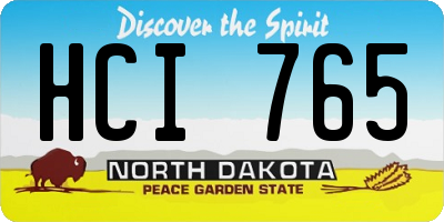 ND license plate HCI765