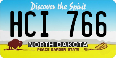 ND license plate HCI766