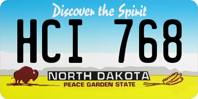 ND license plate HCI768
