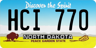 ND license plate HCI770