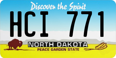 ND license plate HCI771