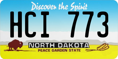 ND license plate HCI773