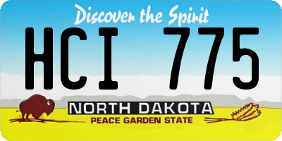 ND license plate HCI775