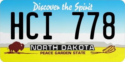 ND license plate HCI778