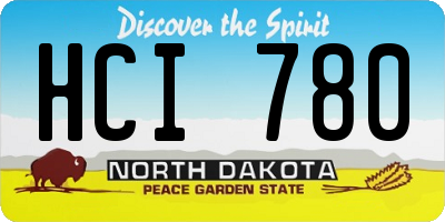 ND license plate HCI780