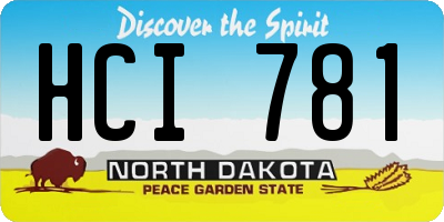 ND license plate HCI781