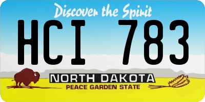 ND license plate HCI783