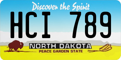 ND license plate HCI789