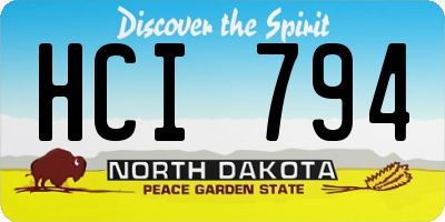 ND license plate HCI794