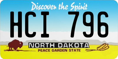 ND license plate HCI796