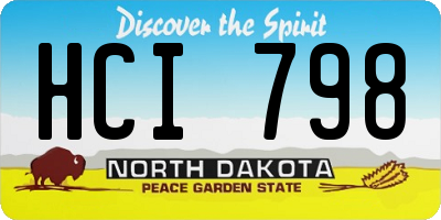 ND license plate HCI798