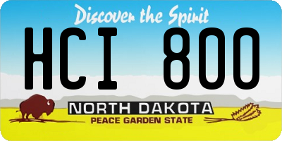 ND license plate HCI800