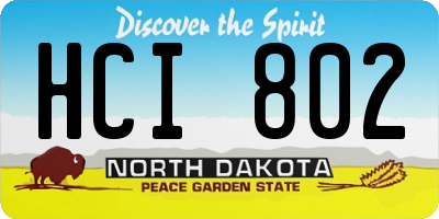 ND license plate HCI802