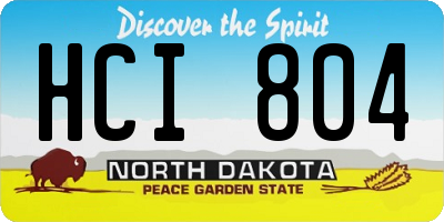 ND license plate HCI804