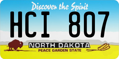 ND license plate HCI807