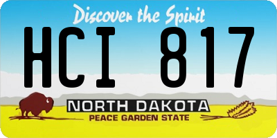 ND license plate HCI817